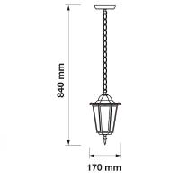 V-TAC VT-752 LAMPADA DA GIARDINO CLASSICA A SOFFITTO ATTACCO E27 CON CATENA LED7072 2