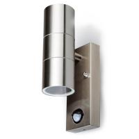 V-TAC VT-7622PIR LAMPADA DA PARETE 2 ATTACCO GU10 INOX CON SENSORE MOVIMENTO LED7503 0