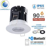 V-TAC VT-7710 FARETTO INCASSO 10W 3 IN 1 BLUETOOTH IP65 FIRE RATED BIANCO LED1424 0