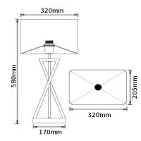 V-TAC VT-7712 PORTALAMPADA E27 DA TAVOLO DESIGN RETTANGOLARE CAPPELLO STOFFA LED40381 1