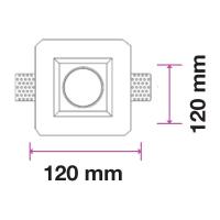 V-TAC VT-801 PORTALAMPADA SPOT INCASSO QUADRATO IN GESSO CON VETRO LED3691 1