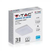 V-TAC VT-8033SQ PLAFONIERA LED QUADRATA 15W LUCE BIANCO NATURALE IP44 SAMSUNG LED55679 1