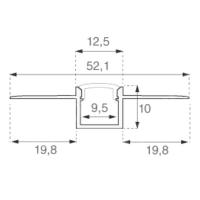 V-TAC VT-8102 PROFILO ALLUMINIO PER STRISCE LED DA 2MT OPACO CARTONGESSO  LED3360 1