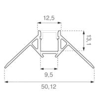 V-TAC VT-8103 PROFILO ALLUMINIO PER STRISCE LED DA 2MT OPACO CARTONGESSO  LED3361 1