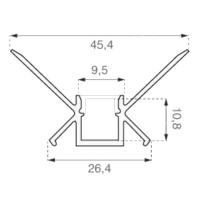 V-TAC VT-8104 PROFILO ALLUMINIO PER STRISCE LED DA 2MT OPACO CARTONGESSO  LED3362 1
