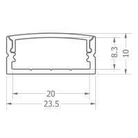 V-TAC VT-8108 PROFILO ALLUMINIO SILVER LINEARE PER STRISCE LED DA 2MT OPACO CON DIFFUSORE LED3352 1
