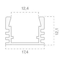 V-TAC VT-8116 PROFILO ALLUMINIO PER STRISCE LED DA 2MT OPACO  LED3358 1