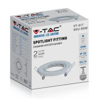 V-TAC VT-817 PORTALAMPADA SPOT INCASSO BIANCO ORIENTABILE 2 PEZZI LED8938 1