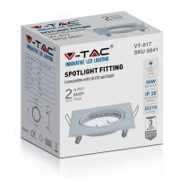 V-TAC VT-817 PORTAL. QUADRATO SPOT INCASSO BIANCA ORIENTABILE 2 PEZZI LED8941 1
