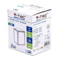 V-TAC VT-822 LAMPADA LED BIANCA 12W QUADRATA BIANCO NATURALE IP65 LED218335 2