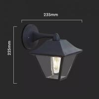 V-TAC VT-843 LAMPADA DA GIARDINO A PARETE LANTERNA ATTACCO E27 DOWN NERA LED8686 1