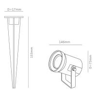 V-TAC VT-857 LAMPADA LED 12W CON PICCHETTO BIANCO CALDO NERA IP65 LED7544 1
