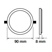V-TAC VT-888RD MINI PANNEL 8W BIANCO FREDDO TONDO DEBORDANTE LED4933 1