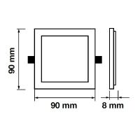 V-TAC VT-888SQ MINI PANNEL 8W BIANCO NATURALE QUADRATO DEBORDANTE LED4944 1