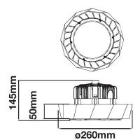 V-TAC VT-9-103 PROIETTORE UFO 100W B. FREDDO 120 GR. C SAMSUNG 12000LM LED578 1
