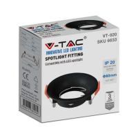 V-TAC VT-920 PORTALAMPADA SPOT INCASSO NERO ROTONDO POLICARBONATO LED6633 2