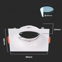 V-TAC VT-921 PORTALAMPADA SPOT INCASSO BIANCO QUADRATO POLICARBONATO LED6634 1