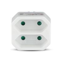 V-TAC VT-1022 ADATTATORE CON 2 PRESE BIPASSO E SPINA SCHUKO BIANCO LED8801 0