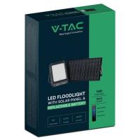 V-TAC VT-102W FARO LED NERO 15W BIANCO NATURALE  CON TELECOMANDO E PANNELLO SOLARE IP65 LED23439 1