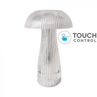 V-TAC VT-1040  LAMPADA DA TAVOLO LED 1W RICARICABILE LUCE 3IN1 FINITURA TRASPARENTE LED7894 0