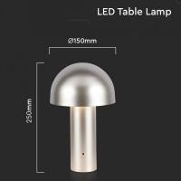 V-TAC VT-1047 LAMPADA DA TAVOLO LED 3W RICARICABILE LUCE 3IN1 FINITURA ORO CHAMPAGNE  LED7937 1