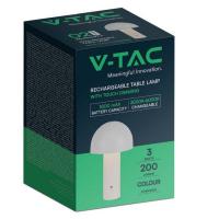 V-TAC VT-1047 LAMPADA DA TAVOLO LED 3W RICARICABILE LUCE 3IN1 FINITURA ORO CHAMPAGNE  LED7937 2