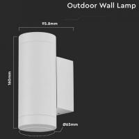 V-TAC VT-11015 LAMPADA DA PARETE 2 ATTACCHI GU10 BIANCO LED2970 2