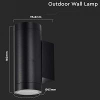 V-TAC VT-11015 LAMPADA DA PARETE 2 ATTACCHI GU10 NERO LED2971 2