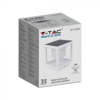 V-TAC VT-11022  LAMPADA LED SOLARE 2W DA TERRA BIANCA B.CALDO IP65 SENSORE PIR E CREPUSCOLARE LED6806 1