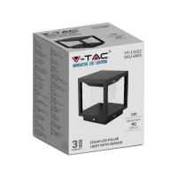 V-TAC VT-11022  LAMPADA LED SOLARE 2W DA TERRA NERA B.CALDO IP65 SENSORE PIR E CREPUSCOLARE LED6805 1