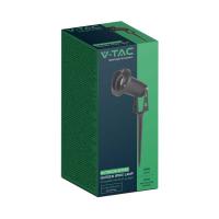 V-TAC VT-1126 PORTALAMPADA PICCHETTO IN ALLUMINIO ATTACCO GU10 ORIENTABILE NERO IP65 LED10373 1