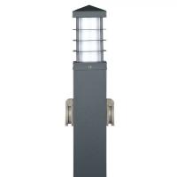 V-TAC VT-1155-1 MULTIPRESA GIARDINO A COLONNA CON PORTALAMPADA E27 CON 2 PRESE 16A GRGIO IP44 LED8822 1