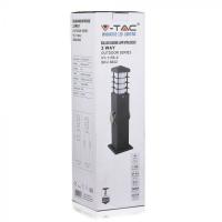 V-TAC VT-1155-1 MULTIPRESA GIARDINO A COLONNA CON PORTALAMPADA E27 CON 2 PRESE 16A GRGIO IP44 LED8822 3