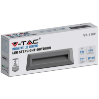 V-TAC VT-1162 SEGNAPASSO LED GRIGIO 3W BIANCO NATURALE RETTANG. IP65 LED211330 2