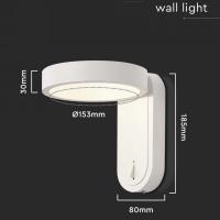 V-TAC VT-1180  LAMPADA LED PARETE 5W BIANCO CALDO+NATURALE BIANCA IP20 LED10447 2