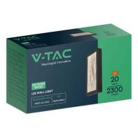 V-TAC VT-1188 LAMPADA LED PARETE NERA 20W BIANCO CALDO IP65 LED10558 1