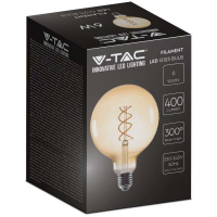V-TAC VT-2126 GLOBO LED E27 6W FIL. VINTAGE AMBRATA BIANCO CALDO CURVO LED217328 2