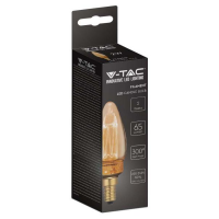 V-TAC VT-2152 LAMPADINA LED E14 2W AMBRA A CANDELA CON INCISIONI LASER LED217472 1