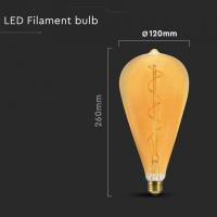 V-TAC VT-2273  LAMPADINA LED 4W ST120 E27 FILAMENTO AMBRA BIANCO CALDO LED23172 1