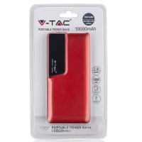 V-TAC VT-3511 POWER BANK RICARICA CELLULARI 10000MAH ROSSO LED8871 1