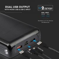 V-TAC VT-3519 POWER BANK RICARICA CELLULARI 30000MAH  NERO  LED8901 3