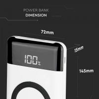 V-TAC VT-3521 POWER BANK RICARICA CELLULARI WIRELESS 10000MAH BIANCO  LED8906 1