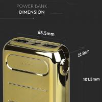 V-TAC VT-3522 POWER BANK RICARICA CELLULARI 10000MAH ORO LED8907 1