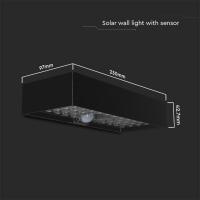 V-TAC VT-406 LAMPADA LED SOLARE NERA 6W PARETE BIANCO NATURALE IP65 CON SENSORE PIR LED10307 2