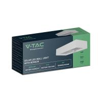V-TAC VT-406 LAMPADA LED SOLARE BIANCA 6W PARETE BIANCO NATURALE IP65 CON SENSORE PIR LED10308 1