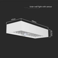 V-TAC VT-406 LAMPADA LED SOLARE BIANCA 6W PARETE BIANCO NATURALE IP65 CON SENSORE PIR LED10308 2
