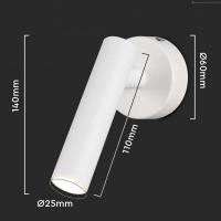 V-TAC VT-412  LAMPADA LED BIANCO PARETE 2W BIANCO NATURALE IP20 LED10293 2