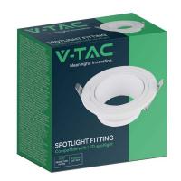 V-TAC VT-438  PORTALAMPADA SPOT INCASSO BIANCO ORIENTABILE LED10296 1