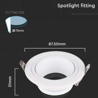 V-TAC VT-438  PORTALAMPADA SPOT INCASSO BIANCO ORIENTABILE LED10296 2