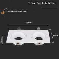 V-TAC VT-439 PORTALAMPADA QUADRATO SPOT INCASSO BIANCO ORIENTABILE LED10298 2